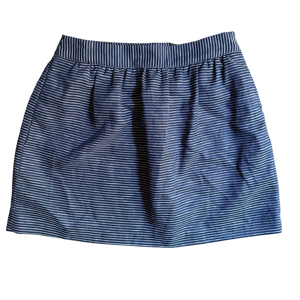 Banana Republic Petite Navy White Striped A-Line Mini Skirt 4P 127770-00-1